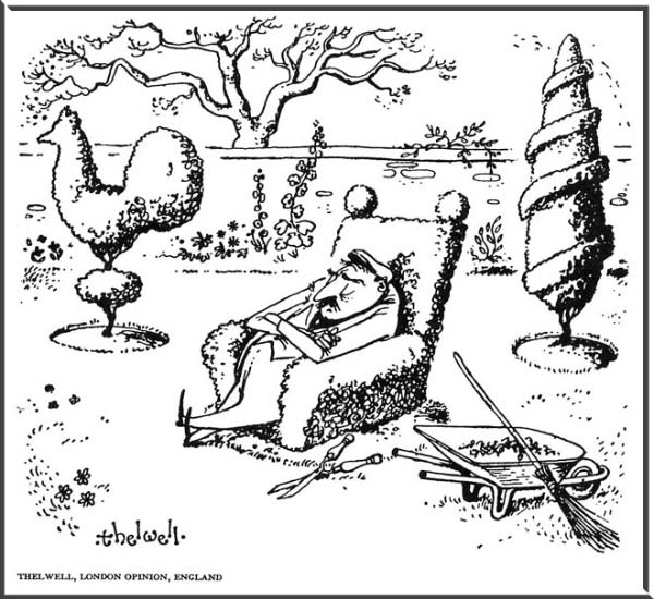 Norman Thelwell - Sculptures de jardin-humourenvrac